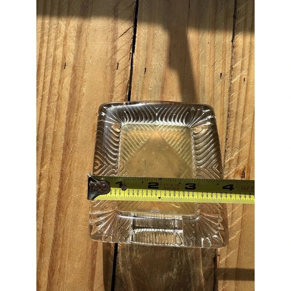 Vintage‎ Heavy Square Carved Glass Picture Frame
